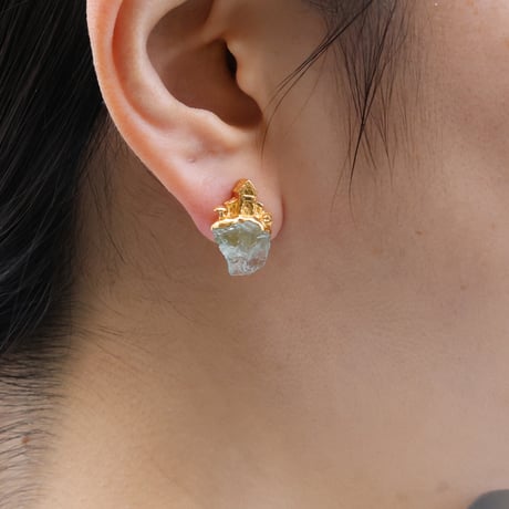 "roca earring gold" アクアマリン