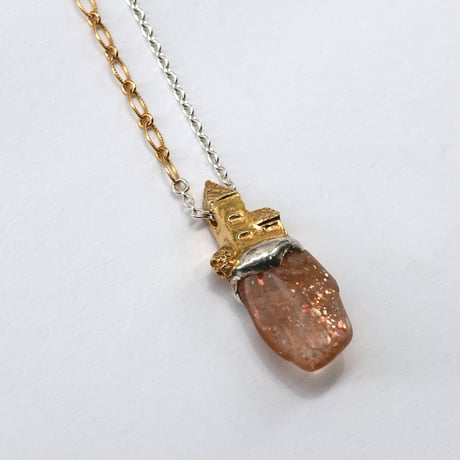 "roca necklace gold" レインボーラティスサンストーン
