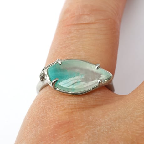 moss ring sv アマゾナイトインクォーツ