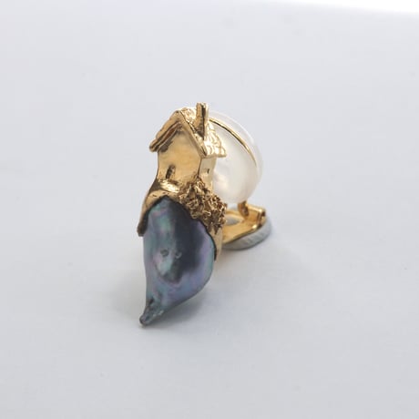 "roca earring gold" 黒蝶パール