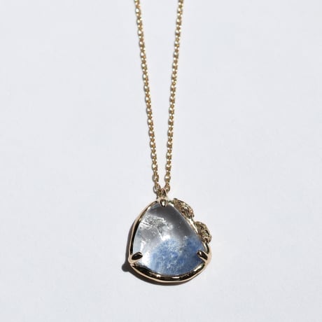 moss necklace デュモルティエライト+クォーツインクォーツ