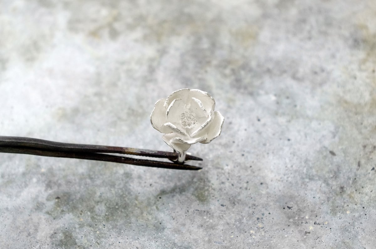 silver moon earring