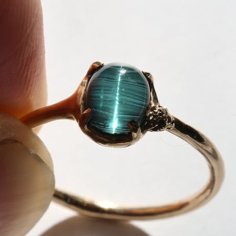 moss ring インディゴライトキャッツアイ