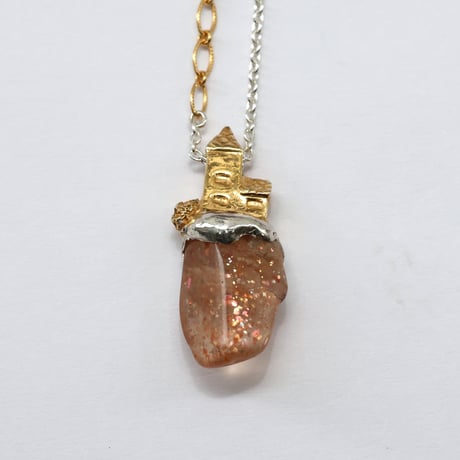"roca necklace gold" レインボーラティスサンストーン