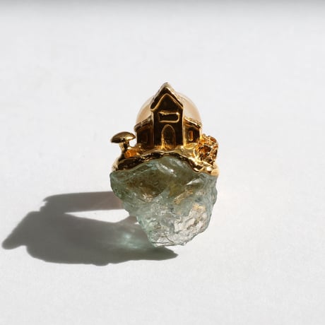 "roca earring gold" アクアマリン