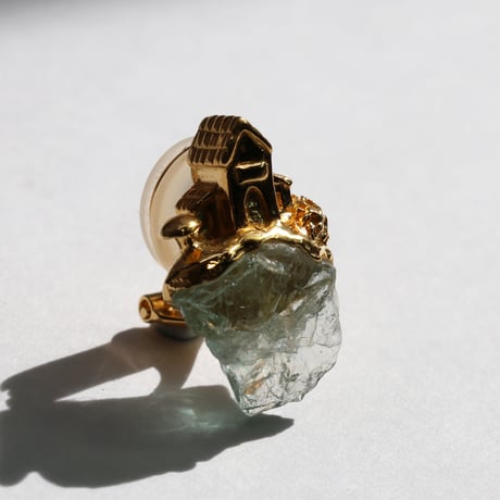 "roca earring gold" アクアマリン