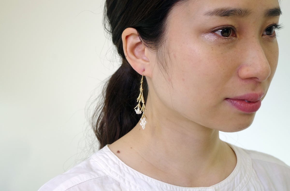 fillyjonk lace flower パール　ライスフラワーピアス Fillyjonk / ライスフラワーピアス L – Fuligo / Fuligoshed