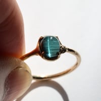 moss ring インディゴライトキャッツアイ