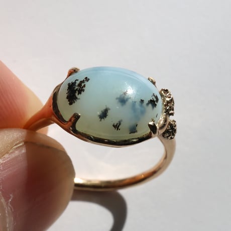 moss ring デンドリティックブルーオパール