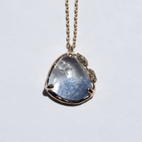 moss necklace デュモルティエライト+クォーツインクォーツ