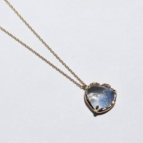 moss necklace デュモルティエライト+クォーツインクォーツ