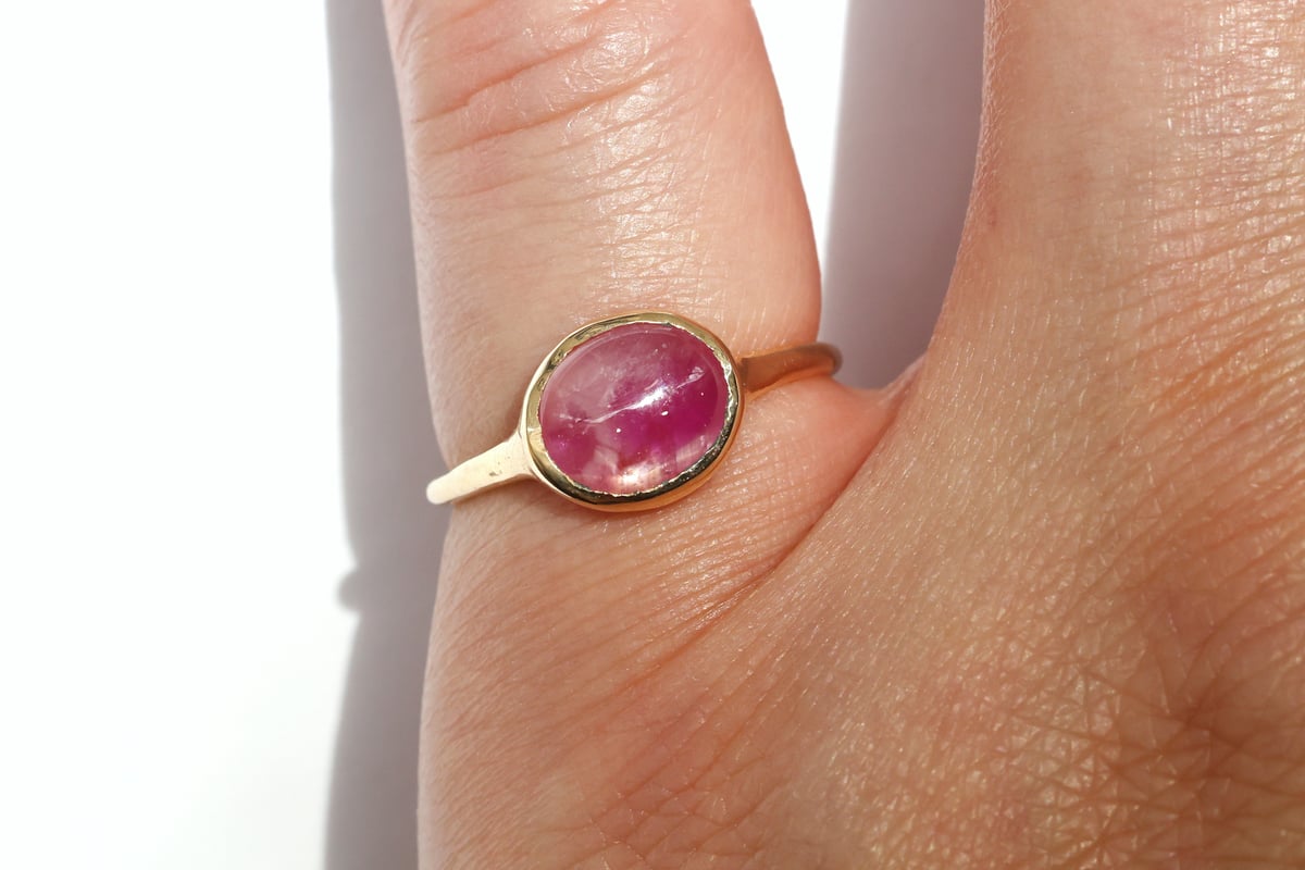 スタールビー 指輪 宝石 ストーン シルバー リング ring ピンク