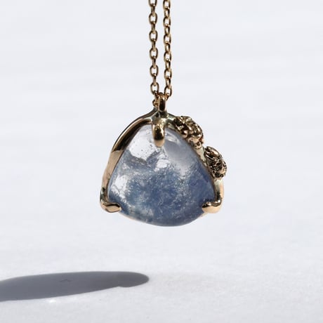 moss necklace デュモルティエライト+クォーツインクォーツ