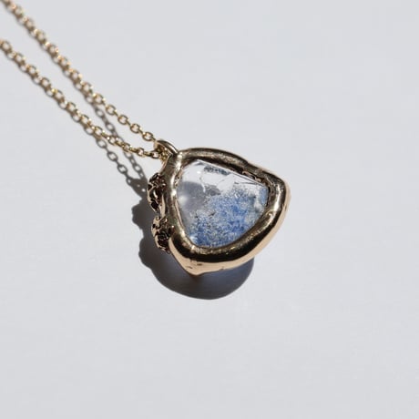 moss necklace デュモルティエライト+クォーツインクォーツ