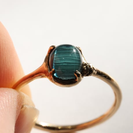 moss ring インディゴライトキャッツアイ