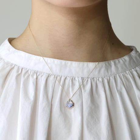 moss necklace デュモルティエライト+クォーツインクォーツ