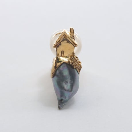 "roca earring gold" 黒蝶パール
