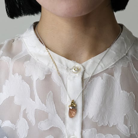 "roca necklace gold" レインボーラティスサンストーン