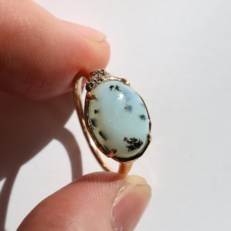 moss ring デンドリティックブルーオパール