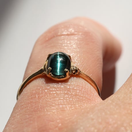 moss ring インディゴライトキャッツアイ