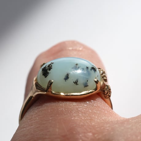 moss ring デンドリティックブルーオパール