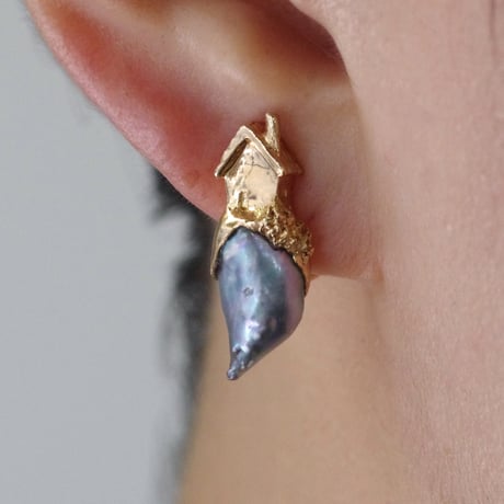 "roca earring gold" 黒蝶パール