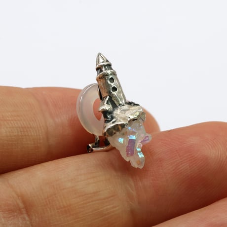 "roca earring sv" オーラクォーツ