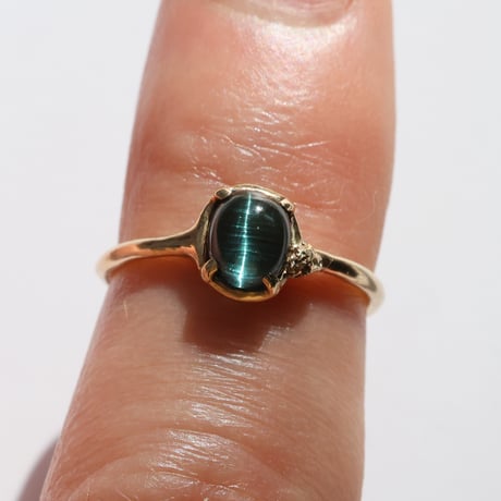 moss ring インディゴライトキャッツアイ