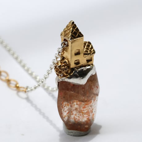 "roca necklace gold" レインボーラティスサンストーン