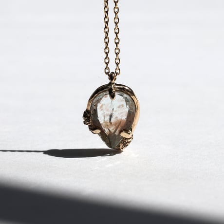 moss necklace サンストーンアクアマリン