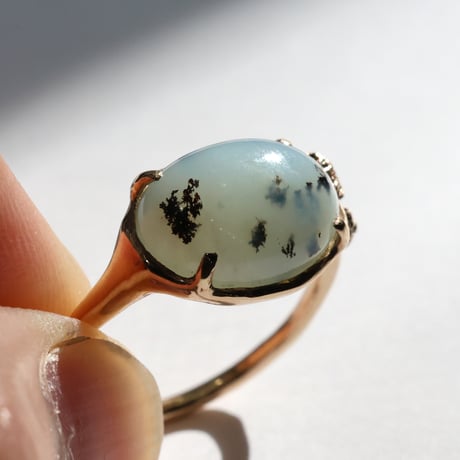 moss ring デンドリティックブルーオパール