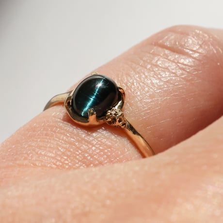 moss ring インディゴライトキャッツアイ
