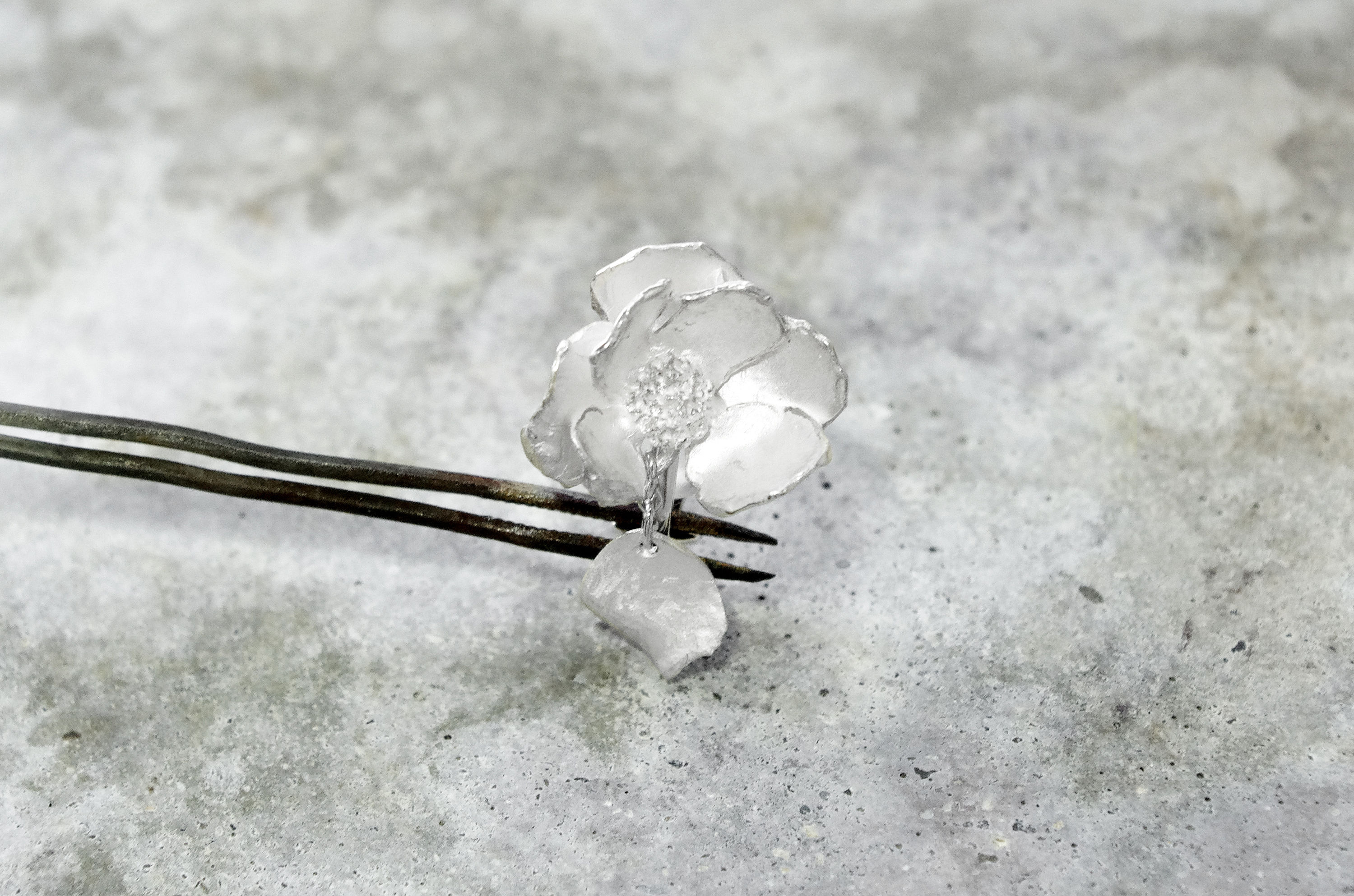 silver moon earring