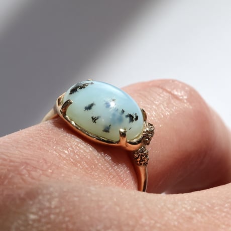 moss ring デンドリティックブルーオパール