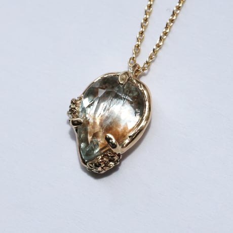 moss necklace サンストーンアクアマリン