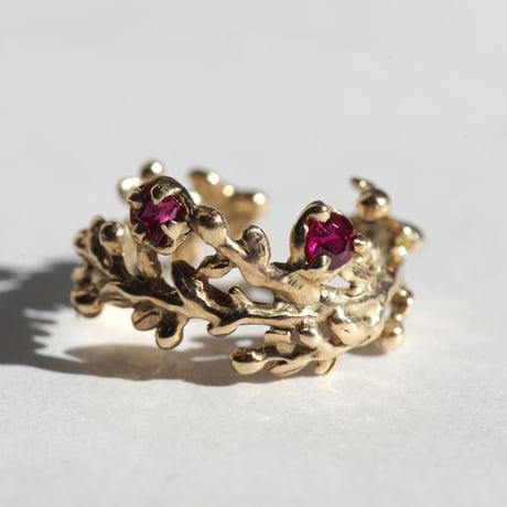 wreath earcuff ルビー
