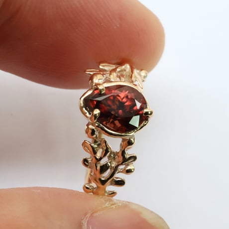 wreath ring ブラウンジルコン