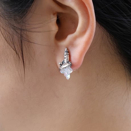"roca earring sv" オーラクォーツ