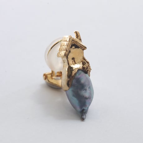 "roca earring gold" 黒蝶パール