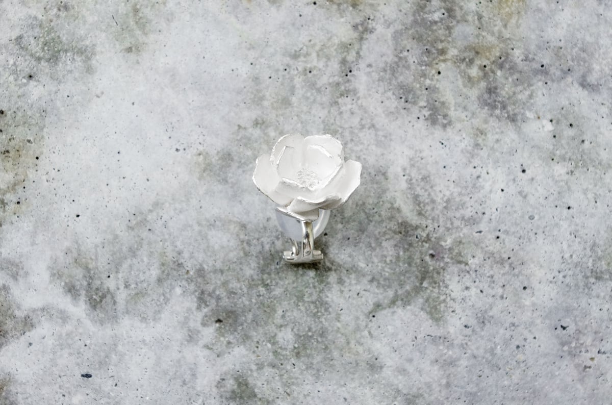 silver moon earring