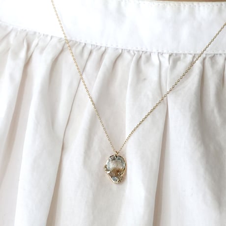 moss necklace サンストーンアクアマリン