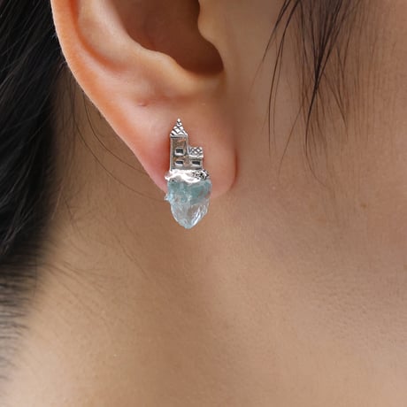 "roca earring sv" アクアマリン