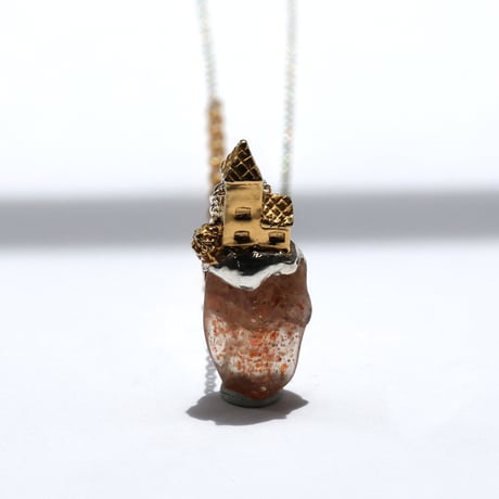 "roca necklace gold" レインボーラティスサンストーン