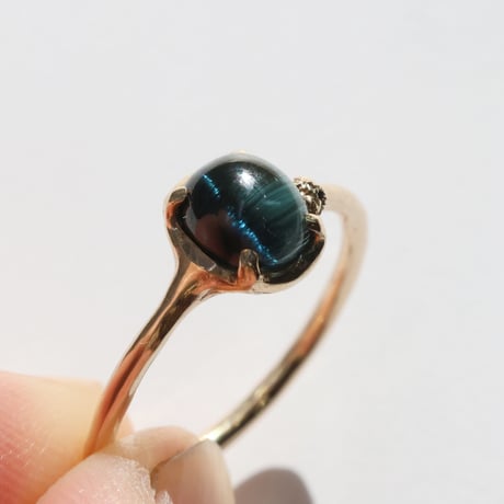 moss ring インディゴライトキャッツアイ
