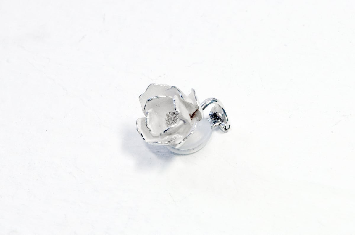 silver moon earring