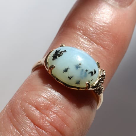moss ring デンドリティックブルーオパール