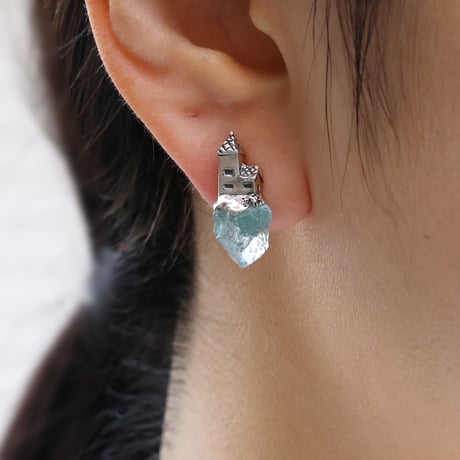 "roca earring sv" アクアマリン