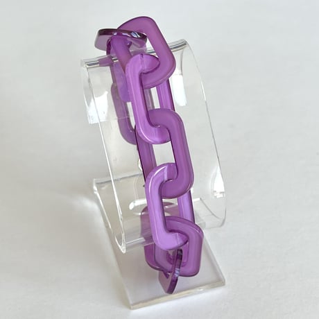 アクリルチェーン　ロングネックレス+ブレスレット＋ピアス　3点セット