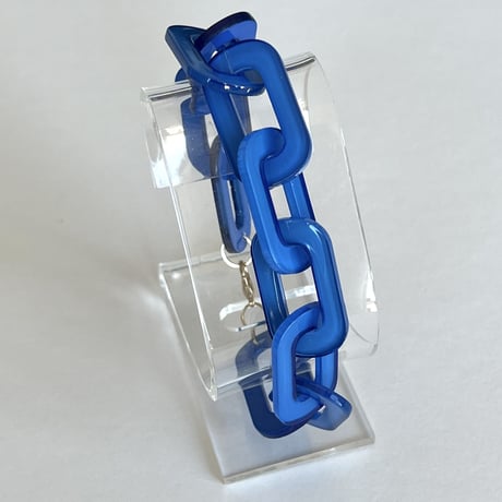 アクリルチェーン　ロングネックレス+ブレスレット＋ピアス　3点セット