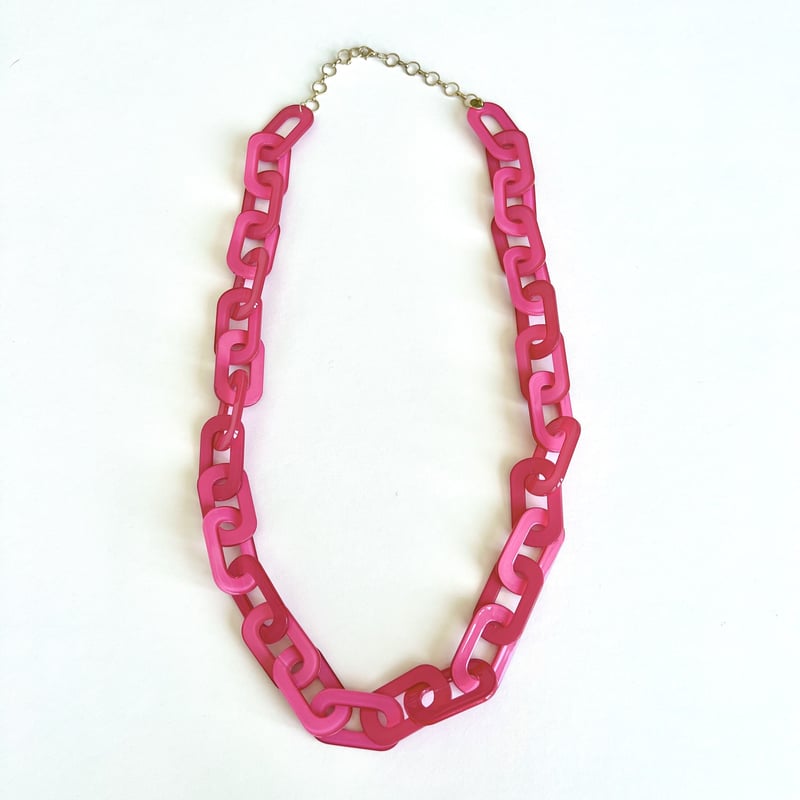 アクリルチェーン ロングネックレス+ブレスレット＋ピアス 3点セット 